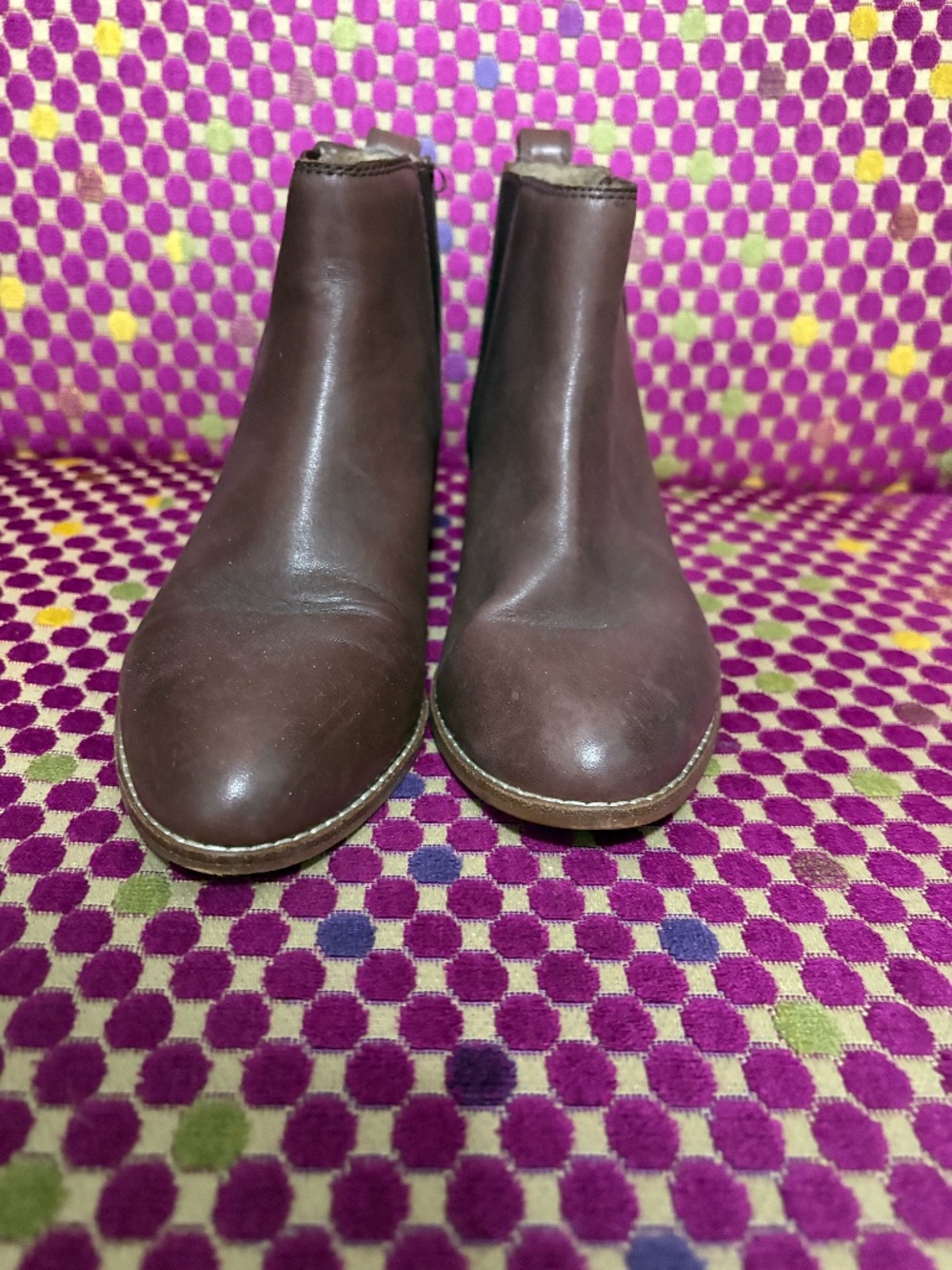 Madewell Women's Ankle Booties Size 7 Maroon Leather Slip On
